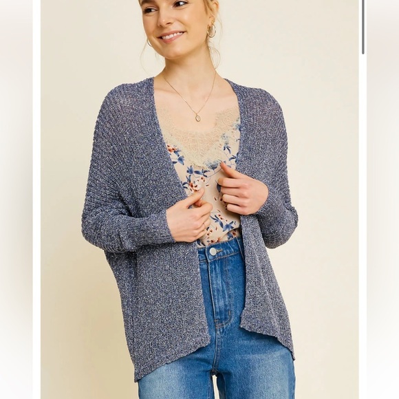 NWT Hayden Los Angeles Semi-Sheer Dolman Sleeve Cardigan Sweater in tan - Picture 3 of 10